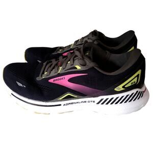 Brooks Adrenaline GTS 23 running athletic shoes blk /pink/green women's size 10